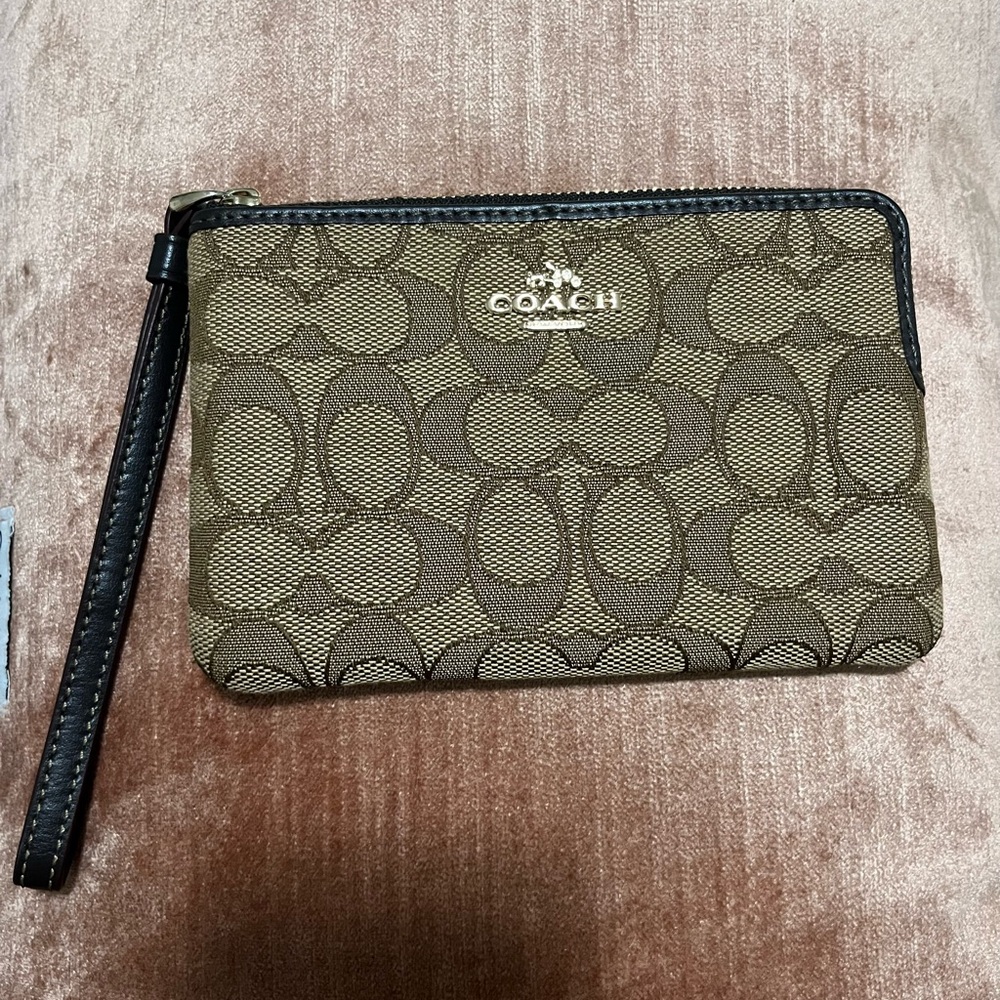 Coach Brown Wristlet